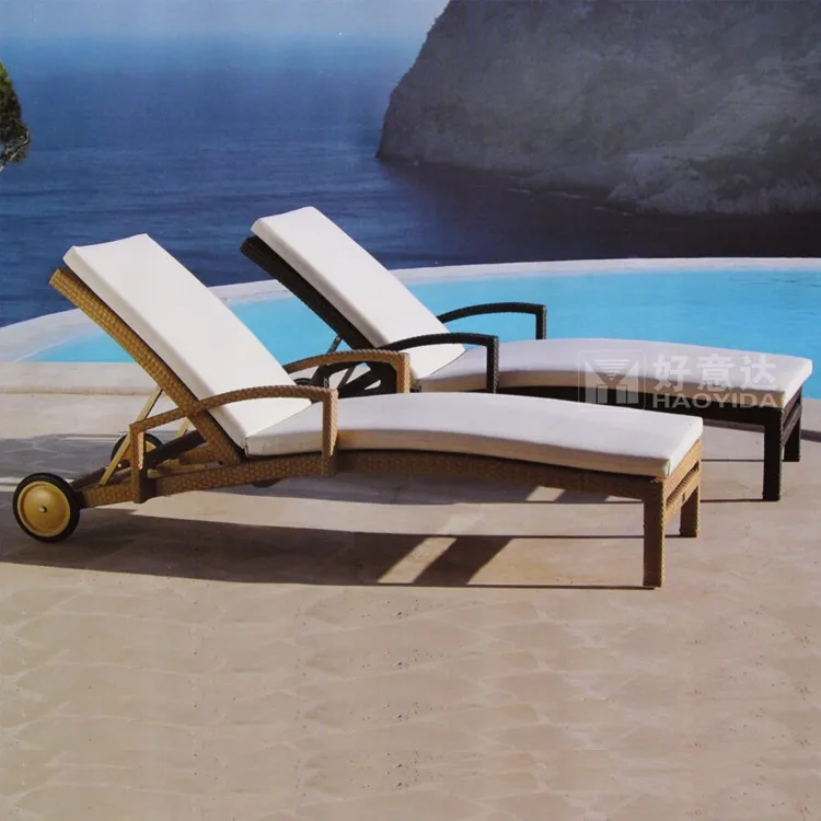 Casual Rattan Back Support Pool Chair Beach Bed Bench Buy Back