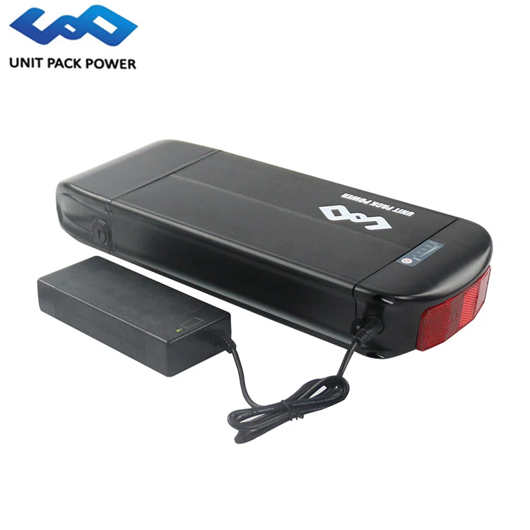 48v Lithium Ion Accu 10ah 15ah 20ah Ebike Rear Rack Battery Pack With Controller Box Taillight