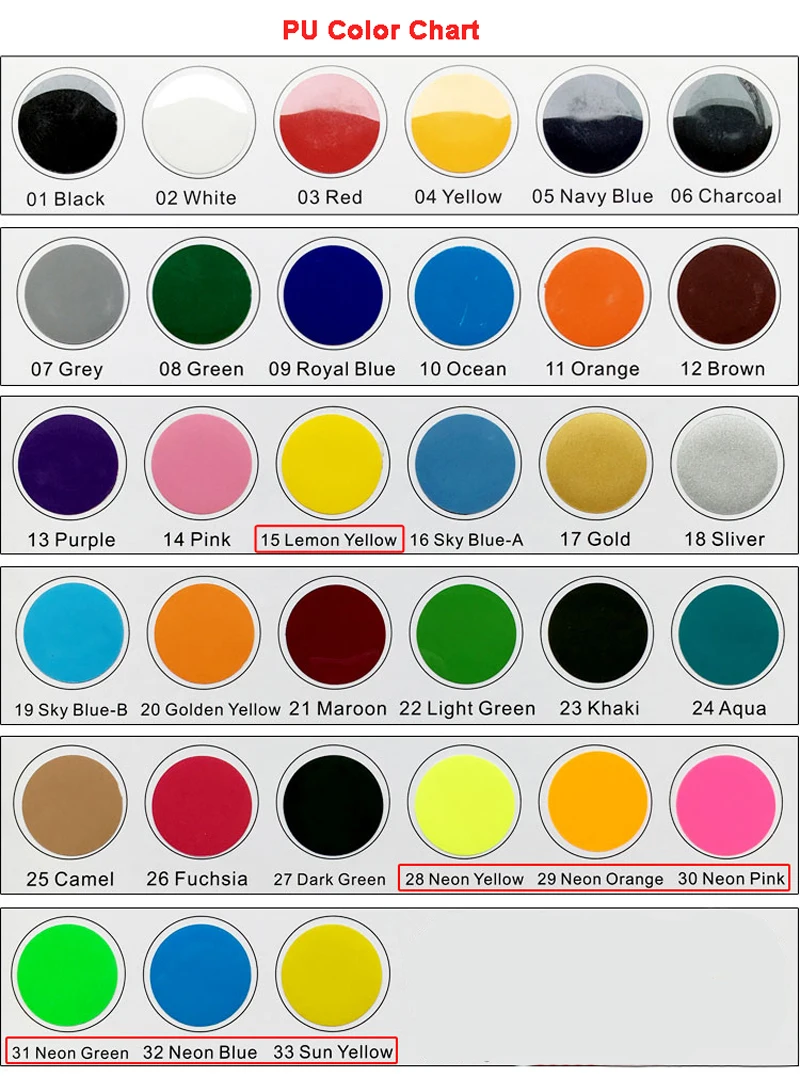 High-Quality PU Heat Transfer Vinyl For DIY T Shirts 27 colors