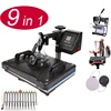 Dual-display 9 In 1 Heat pen Press Machine,Sublimation Printer Transfer Machine Heat Press For Mug Cap Tshirt bottle pen