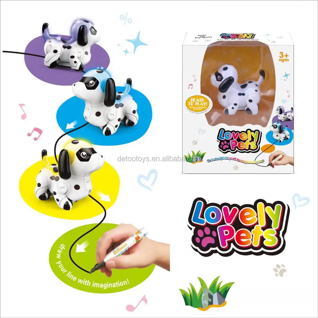Detoo 2019 Funny Staff Kids Educational Toys Pen Drawing Follow Toys Robot  Dog Inductive Children Animal Toy - Buy Animal Toy,Children Animal Toy,Funny  Staff Product on 