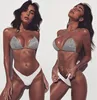 Lover-Beauty Dropship 2019 Hot Flash Fabric Bikini Set Solid Color Swimsuit Sexy Teen Swimwear