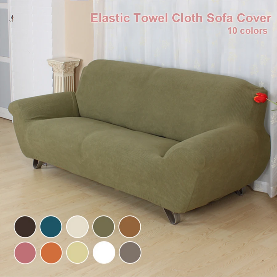 Pure Color Elastic Towel Cloth Sofa Cover Couch Spendex