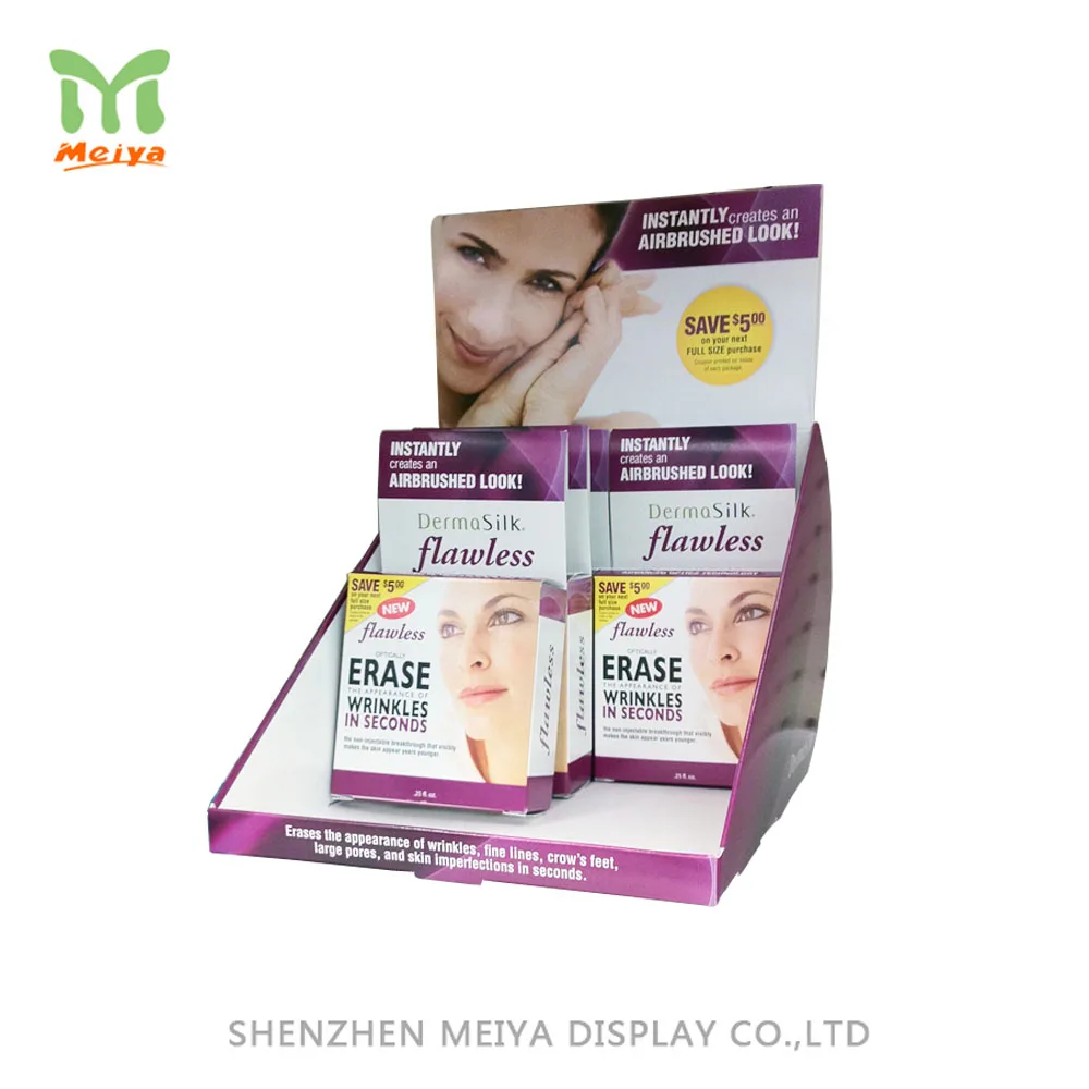 CMYK Printing Paper Floor Hook cosmetic display cabinet for Cosmetic Display