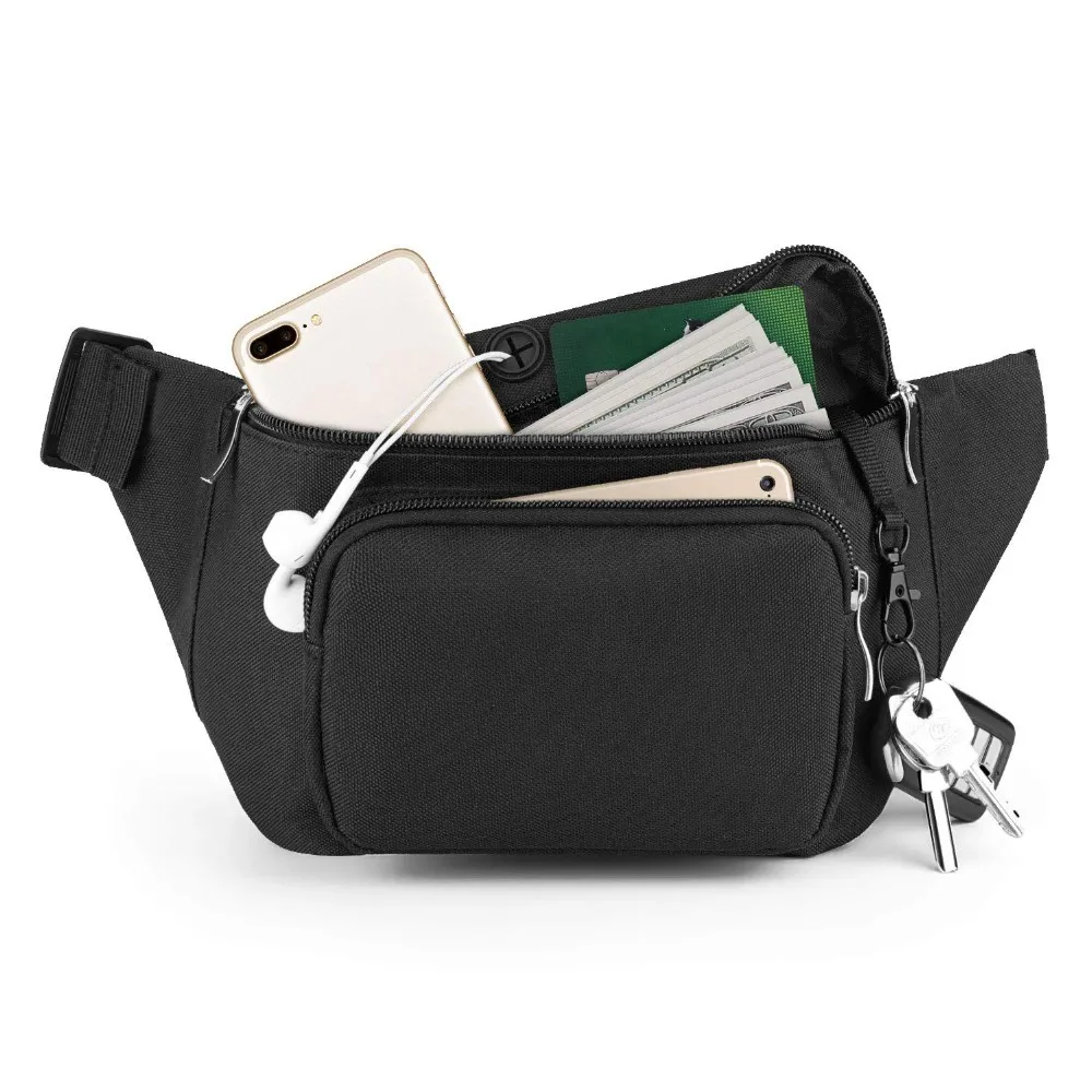 Custom Unisex Classical Multifunctional Fanny Pack Waterproof Hiking