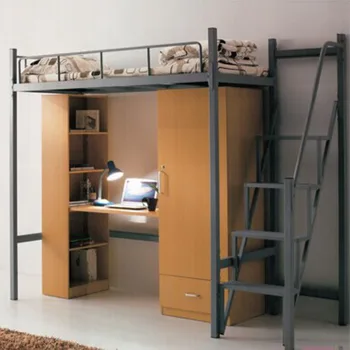 bunk bed with closet and desk