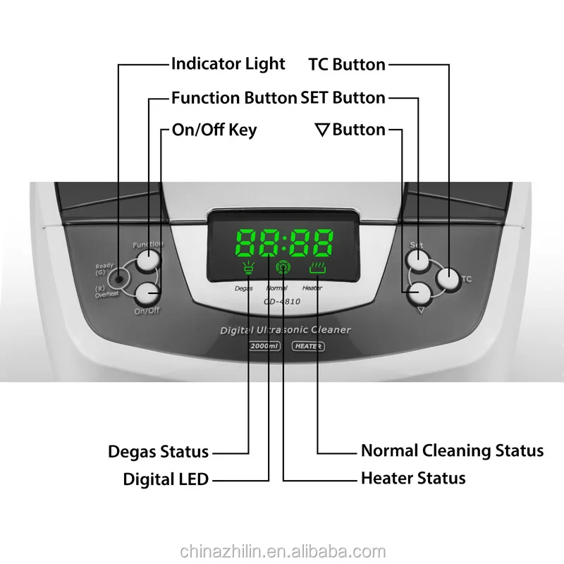 Home use LED display 2L portable Ultrasonic Cleaner CD-4810