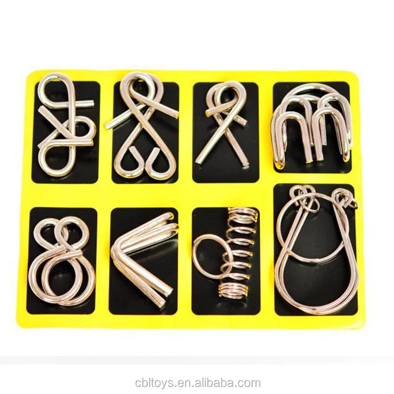 24Pcs Metal Wire Puzzle Toy Brain Teaser Game And Mind IQ Test Ring For Logical Thinking And Problem Solving For Adults
