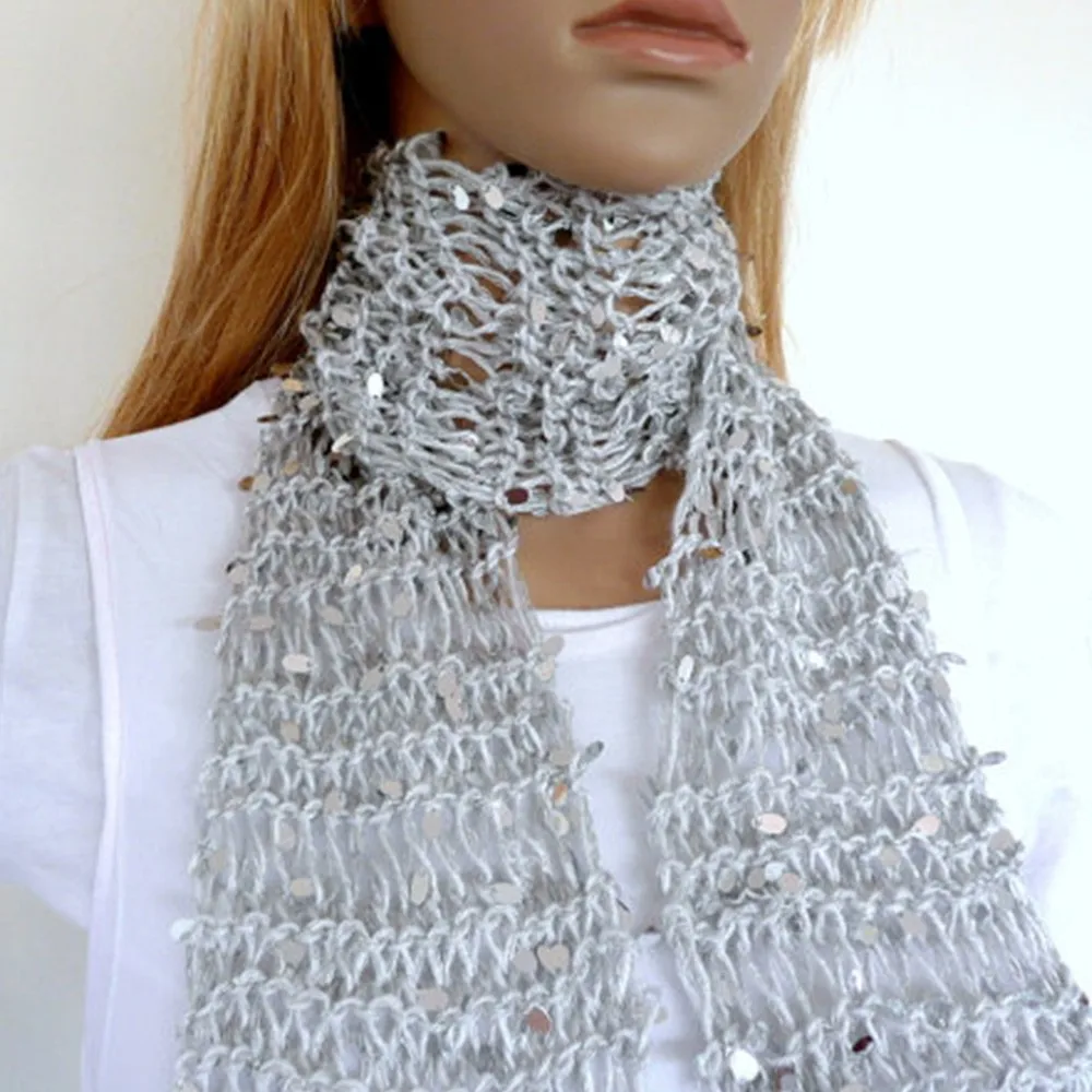 Fancy Shiny Blended Knitting Yarn Sequin Yarn For Knitting Scarf And