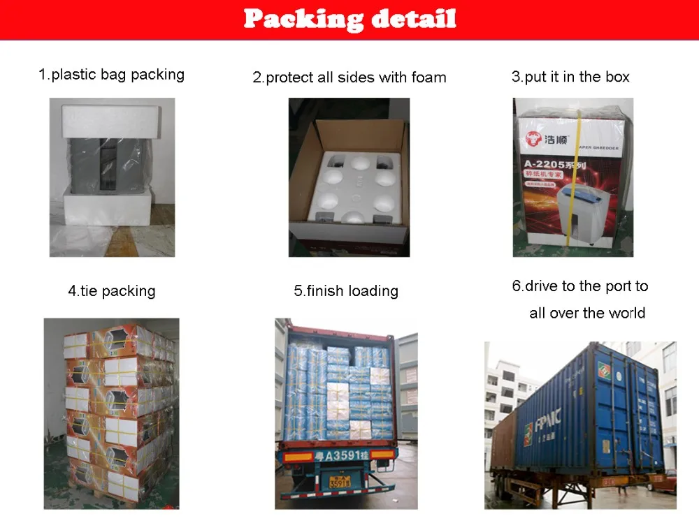 Packing details of paper shredder