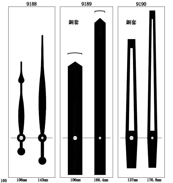 12 Quartz Clock Hands Aluminum Clock Hands Hour And Minute Hands Clock