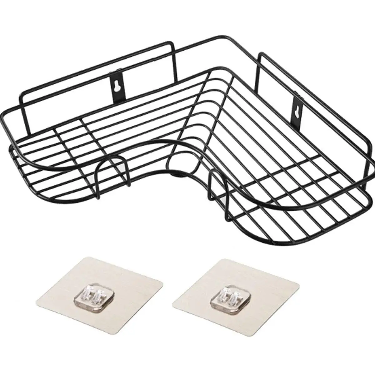 LINGYAN Black metal wall hanging tissue rack,Punch-free bathroom toilet wrought iron storage rack kitchen finishing rack wall-mounted storage rack,Multi-function home grid shelf (black)