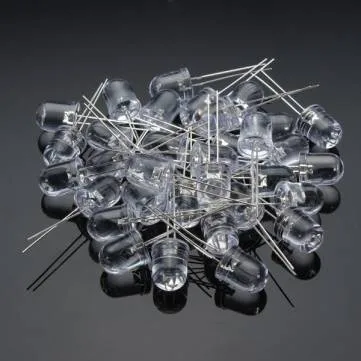 dip LED 10mm White Transparent 1w 20mA 3V Ultra Bright Round 10 mm LED Light Emitting Diode Lamp Water Clear Through Hole Bulb