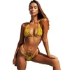2019 New sexy sling snake print thong bikini sets two pieces ladies cross tie bathing suits swimsuits bathing suits for women