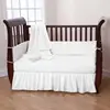Factory Wholesale 100% Cotton Soft Blank White Crib Bedding Set
