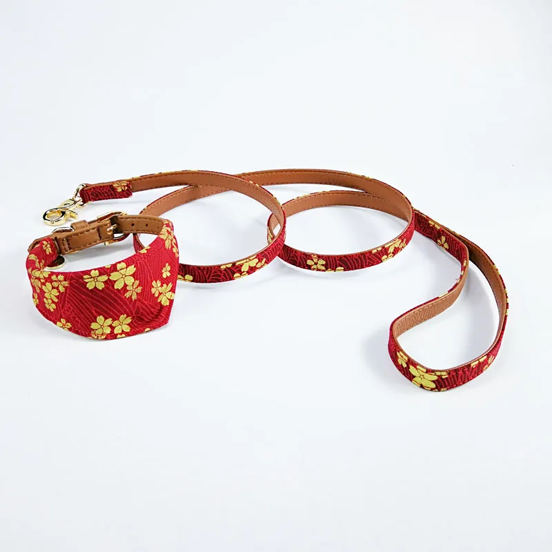 Wholesale Japanese Style Red Bandana Pet Dog Collar Leash Lead Buy