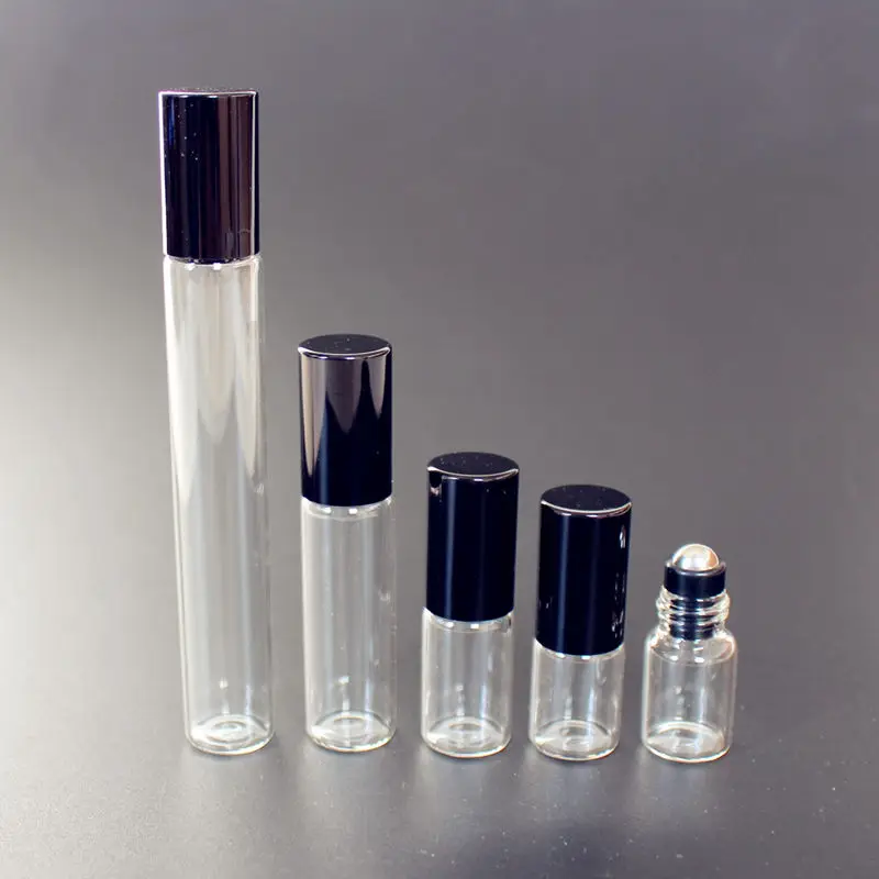 Rolo de Vidro Transparente na Garrafa de Vidro Garrafa de Óleo Essencial de Vidro Amostra de Ensaio Lote ml 2 3 5 10 Âmbar Fino Frascos 50 Pçs - 1 5 50 pçs lote 1 ml 2 ml