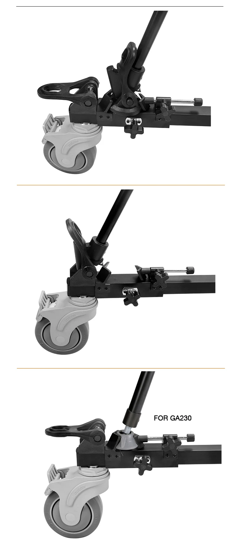 E-IMAGE EI7004C EI-7004C professional tripod universal folding spreader dolly