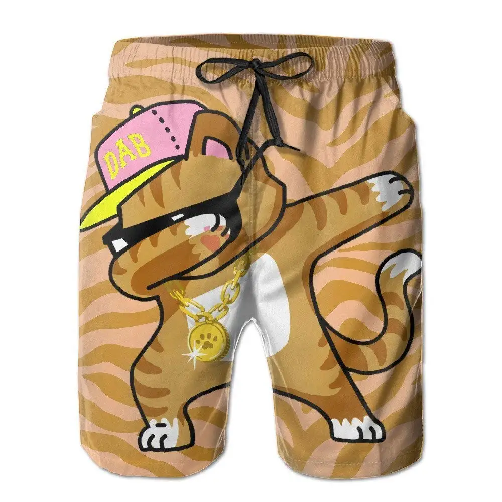 Mens Small Yellow Duck Summer Swim Trunks Beach Shorts Board Cargo Shorts Quick-Drying