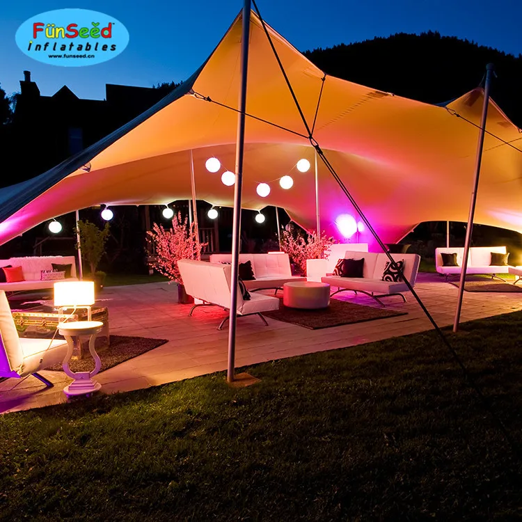 Custom Festival Printing White Waterproof Fabric Bedouin Stretch Party