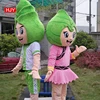 High quality program host endorses red green match mascot cartoon performance costume to sell