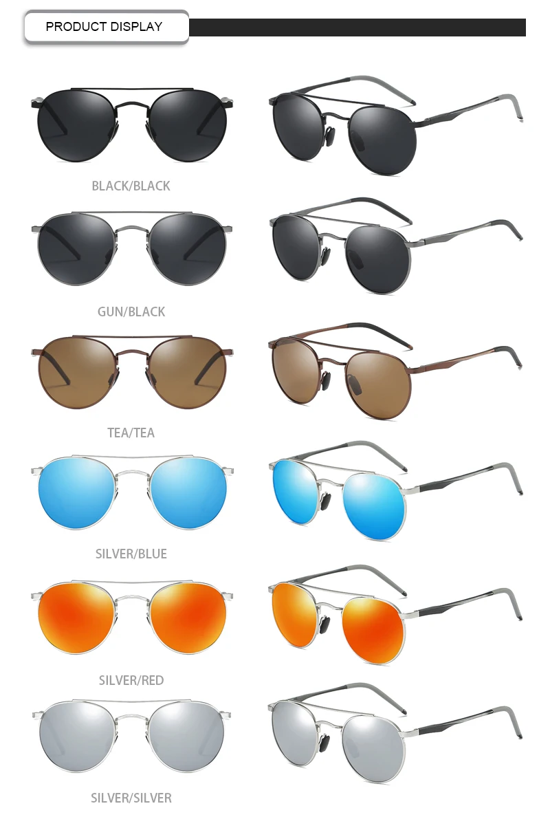 2019 Fashionable Round Designer Glasses Polarized Men Women Sunglasses