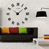 promotion new home decor large roman mirror fashion modern Quartz clocks living room diy wall clock sticker watch free shipping