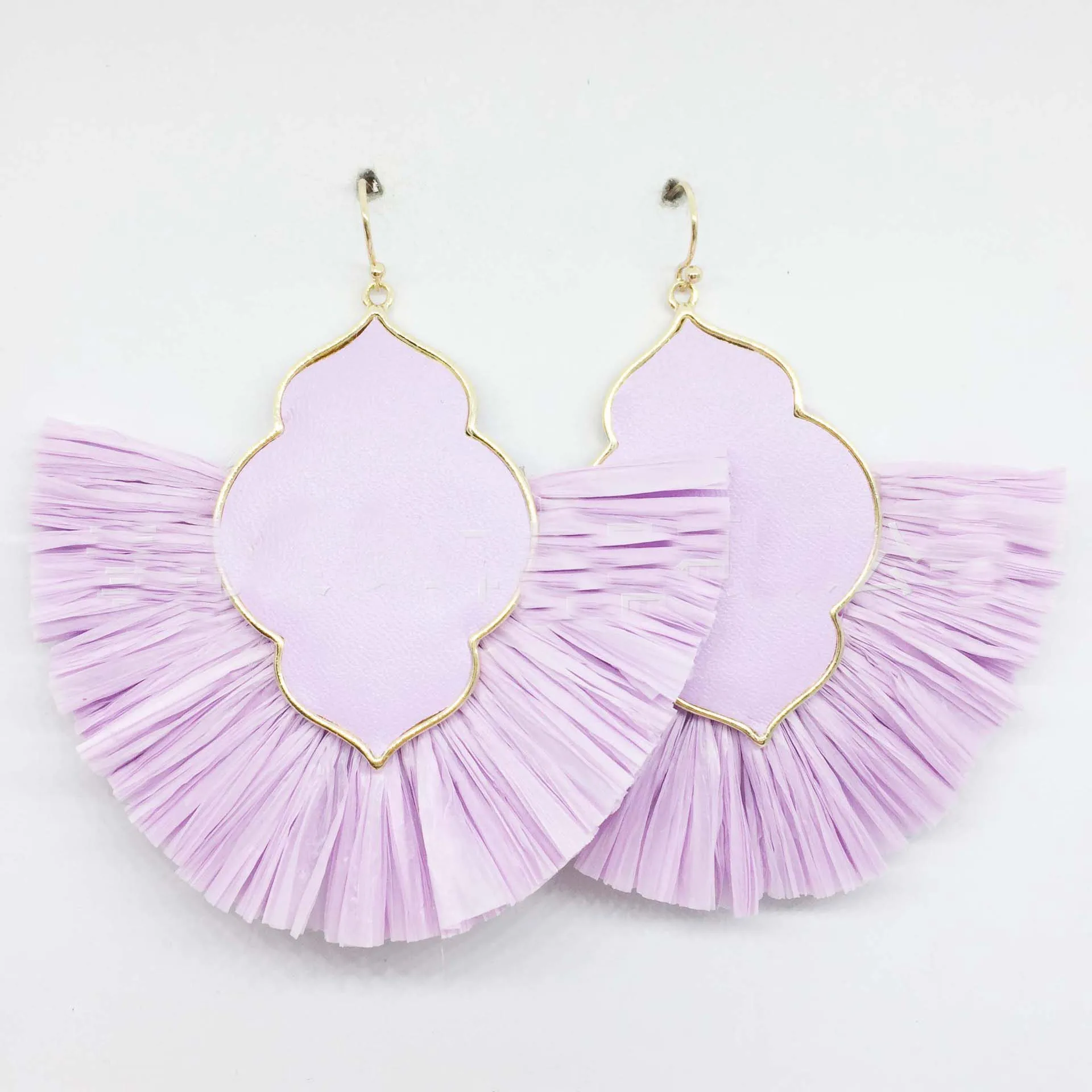 Zooying Holiday Style Simple Pu Raffia Tassel Exaggerated Earring - Buy ...