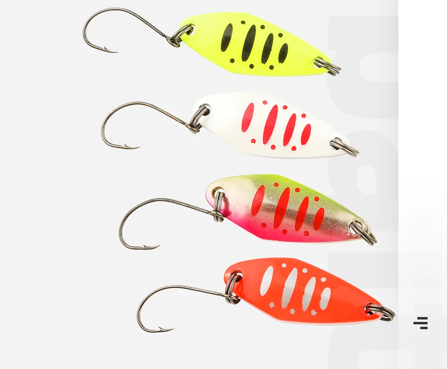 Johncoo Copper Spoon Metal Lure 3.2g 3.0g Colorful Spoon Bait Fishing