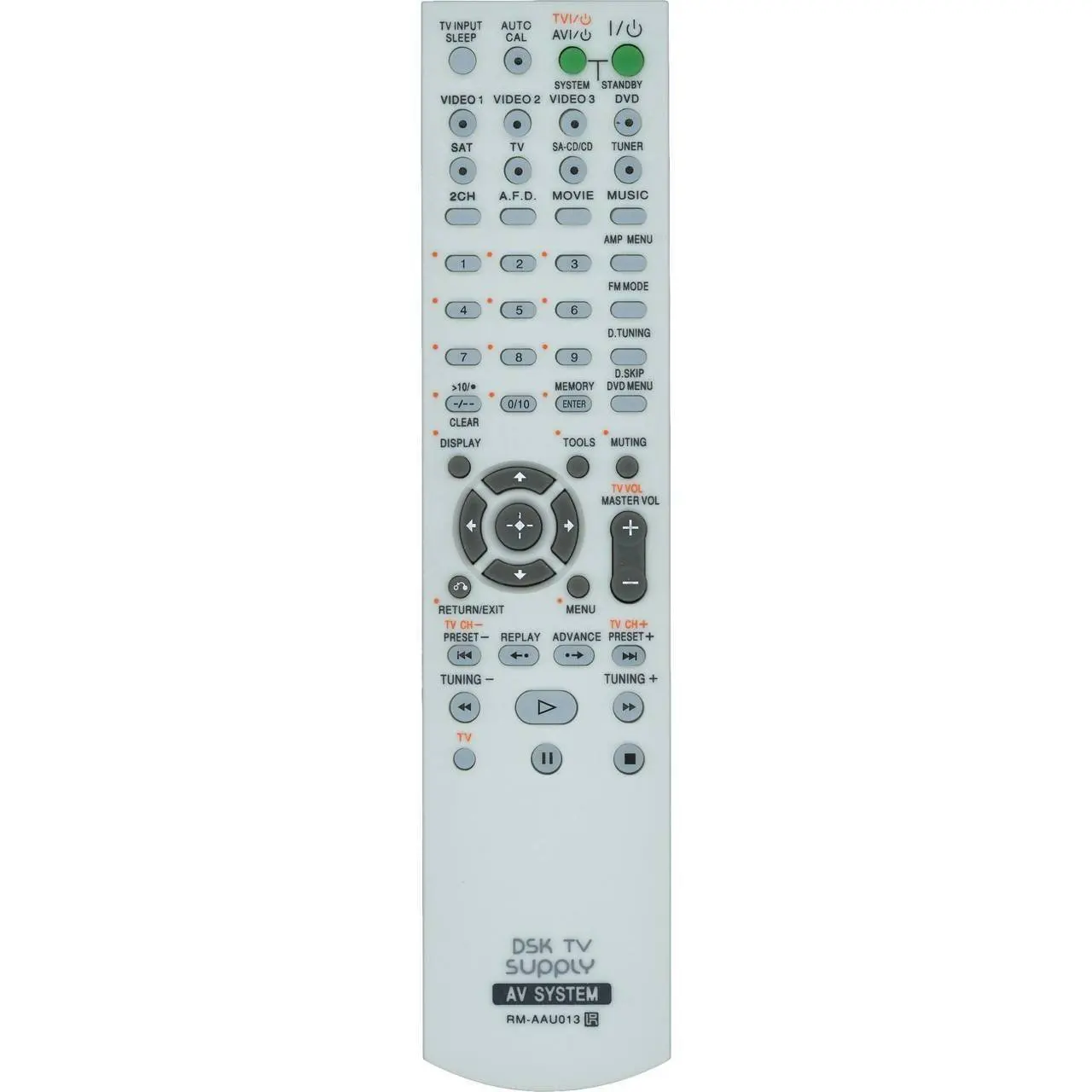Get Quotations · DSK TV Supply RM-AAU001/RM-AAU13 Remote Control for Sony  AV Audio