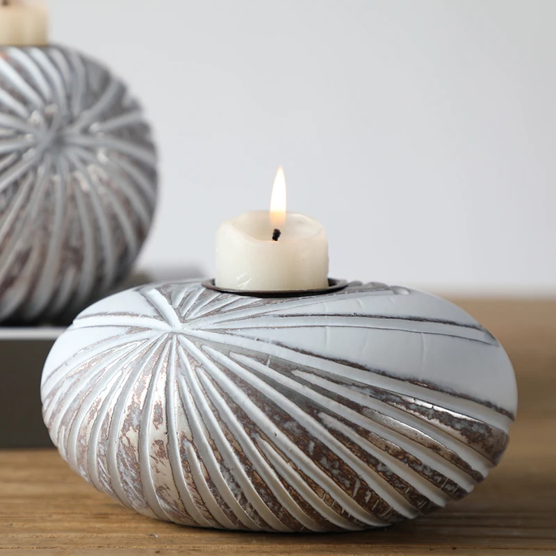 2019 Vintage Decor Home Wholesale Polyresin Plate Decorative Candle