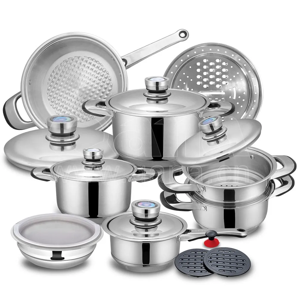 High Quality Bonding Bottom Stainless Steel Parini Cookware Set Multi Kitchen Cookware For Sale