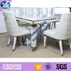 MDF top Pattern of PU leather, stainless steel table leg dining table