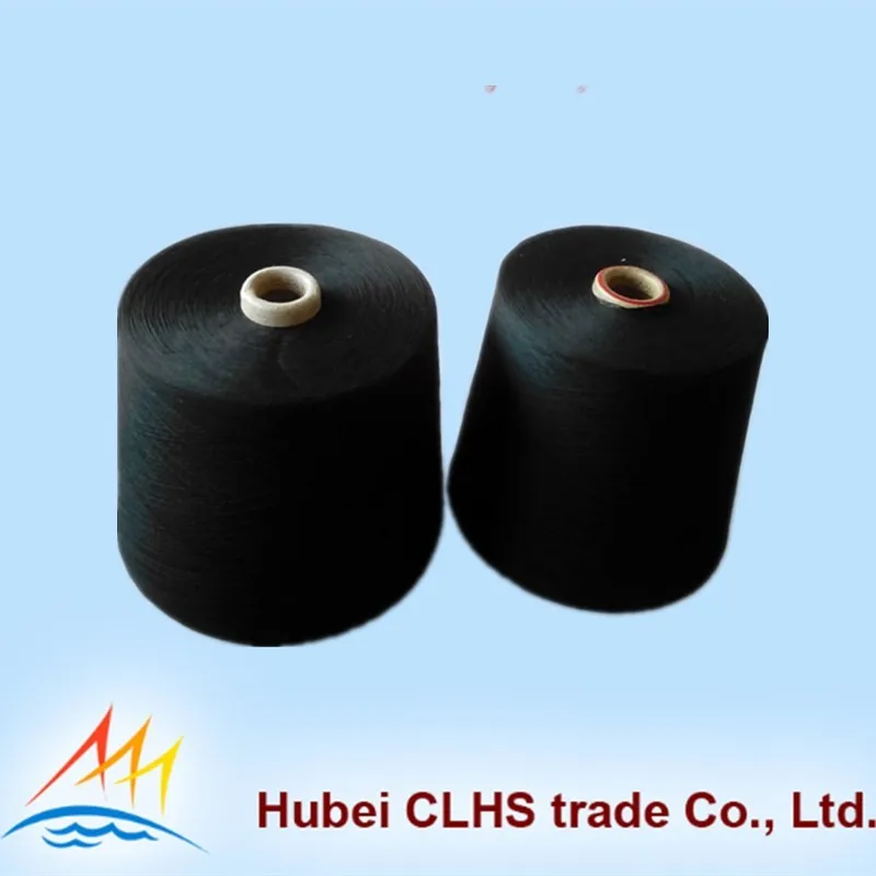 black polyester yarn with plastic tube