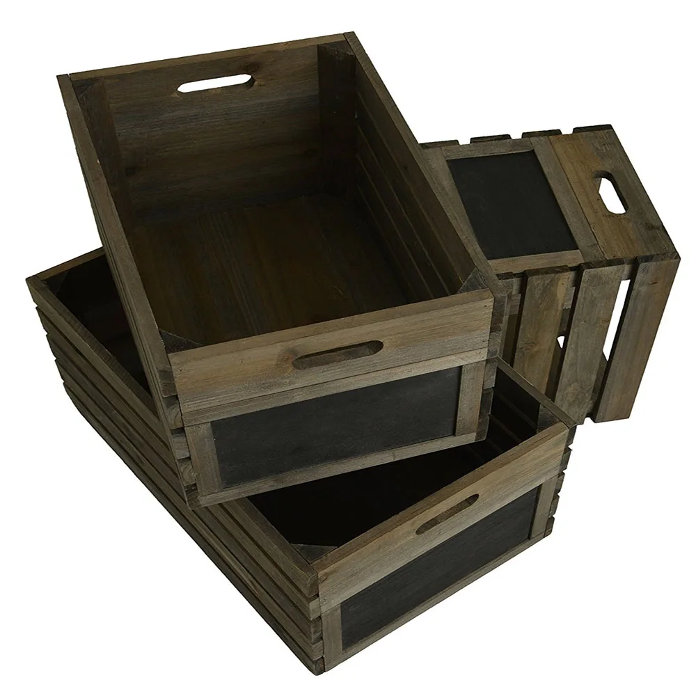 Large Dark Oak Wood Chalkboard Crate - Buy Soda Crate,Used Wooden Wine ...