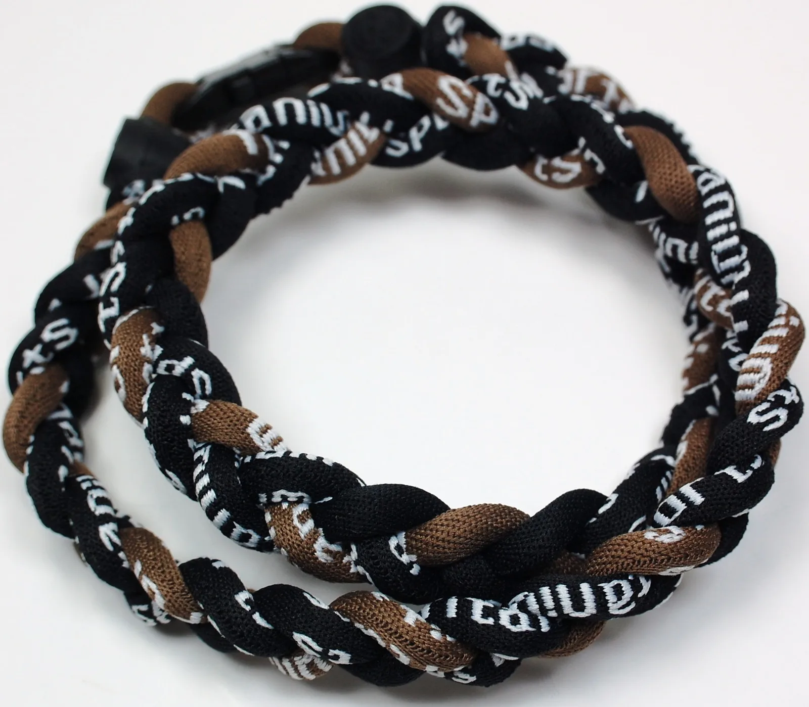 Tripe Braided Titanium Sports Necklace Baseball Titanium Rope Necklace