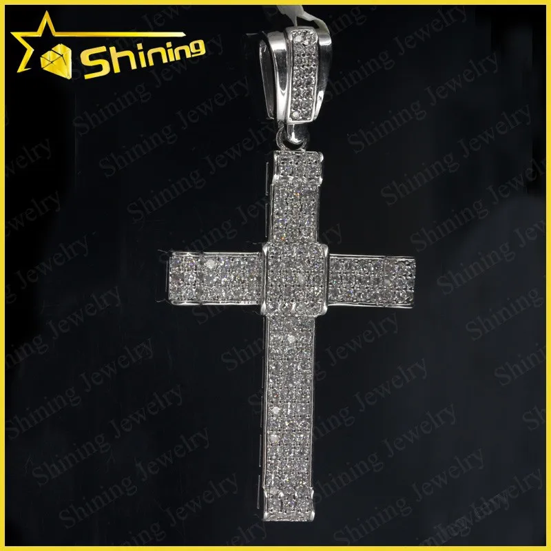 Sterling Silver Rhodium-plated Laser Designed Cross Pendant Sterling Silver