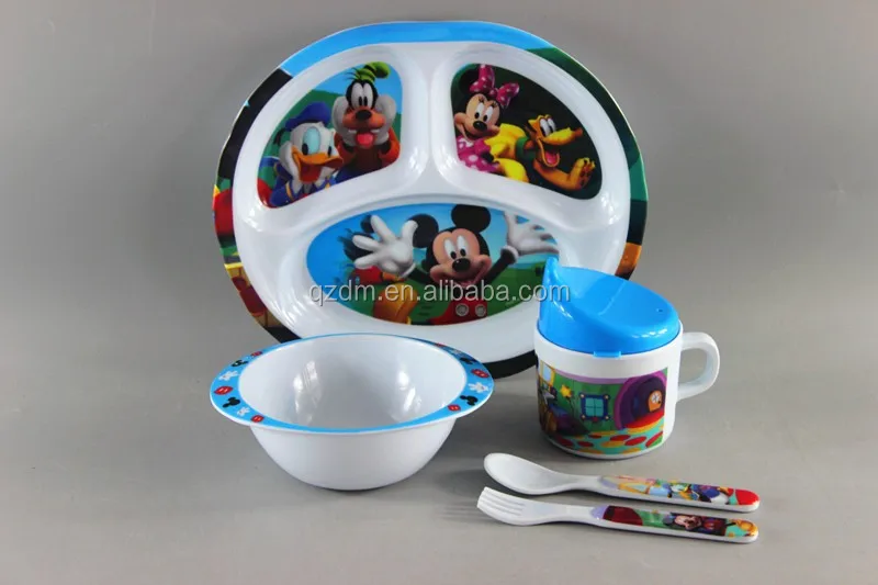 Food Grade Melamine Kids Dinner Set Children Tableware Set