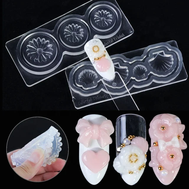 Acrylic Gel Nails 3d Nail Art Molds Diy Your Nail Art/sculpture Mold