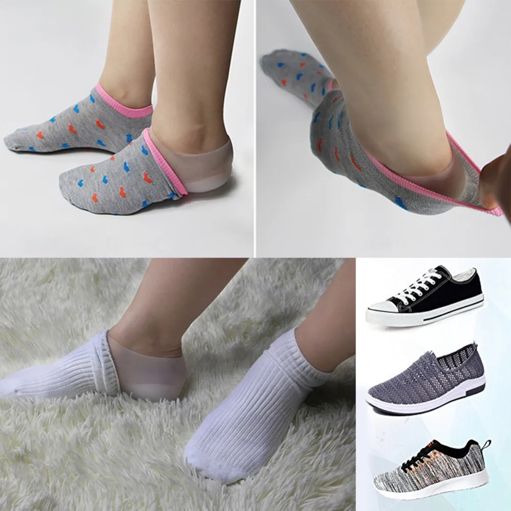 New Arrival Invisible Height Increase Insoles Silicone Heel Lift Socks