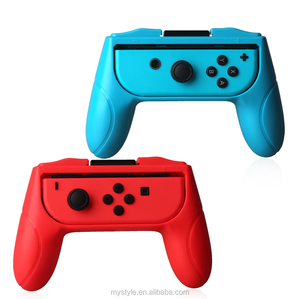 2 Pcs Blue Red Set Controller Grip Joy Con Grip For Nintendo