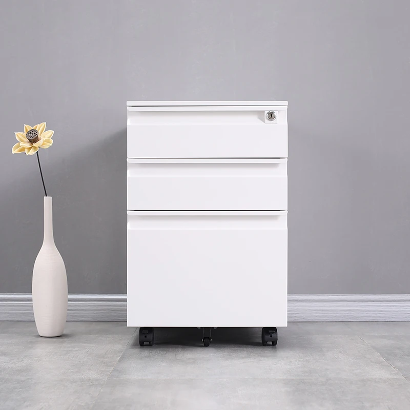 Modern Style Office Cabinet 3 Drawers Metal Mobile Pedestal Modern Style Office Cabinet 3 Drawers Metal Mobile Pedestal Fireproof Waterproof File