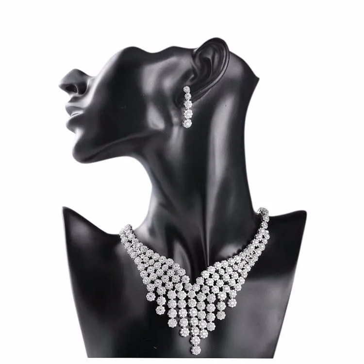 Fashion Design Unique Jewelry Necklace And Earrings Sets Wedding Bridal