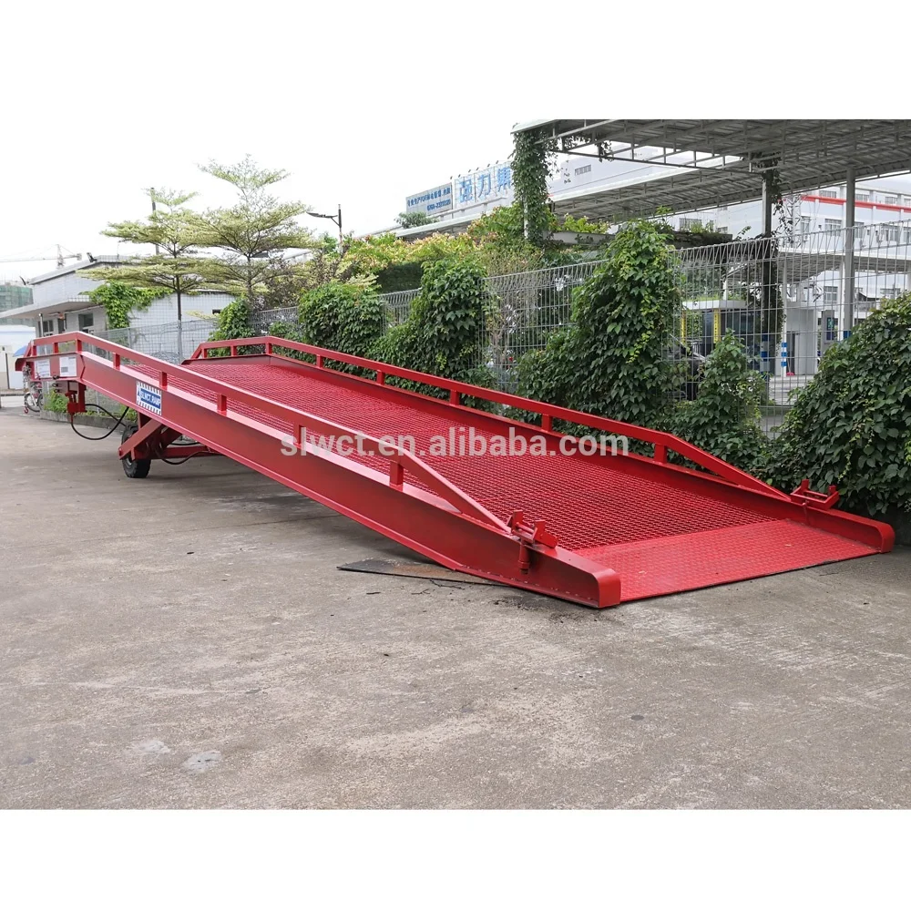 portable container yard loading ramp in warehouse