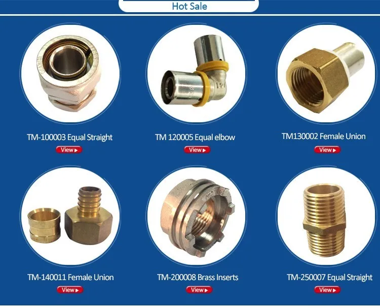 Astm Standard Pex Al Pex Pipe Brass Press Fittings For Floor Heating