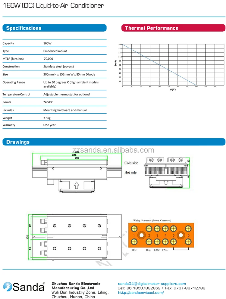 Sanda Thermoelectric Peltier Water Cooler Water Cooler Specification