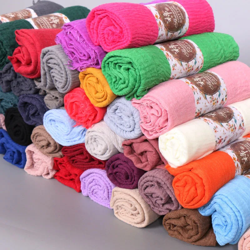 New Design Plain Scarf Ladies Fashion Muslim Women Hijab Scarves With 76 Colors