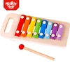 Wooden String Pull Along Toy Set Elephant with Pound Xylophone Musical Toy and Blocks