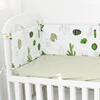 low price high quality organic 100% cotton Green cactus cartoon pattern printed baby bed cot long all round bumper sets