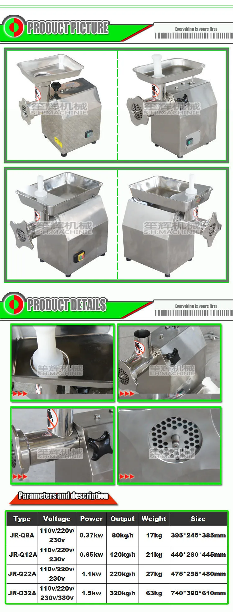 Industrial Manual Commercial National Tasin Ts 108 Electric Mince Meat